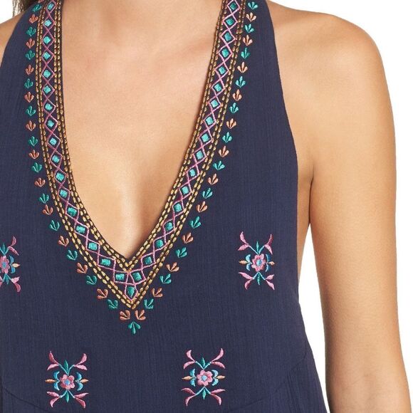 KAS NEW YORK Osian Hand Embroidered Cotton Gauze Jumpsuit S - Picture 4 of 16